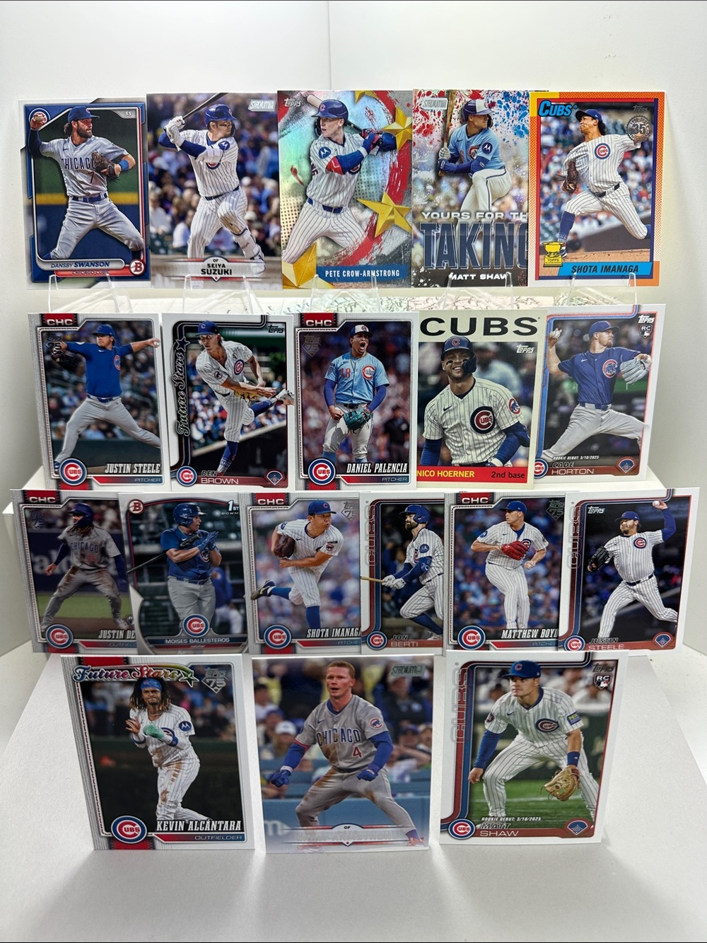 Cubs Pete Crow-Armstrong + Matt Shaw/Cade Horton Rookies/Seiya Suzuki lot of 19